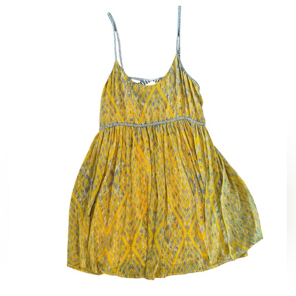 Free People Periscopes In The Sky Yellow Babydoll Dress - Picture 5 of 10